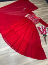 Pc 347 Embroidery Faux Georgette Gown With Dupatta Wholesale Clothing Suppliers In India